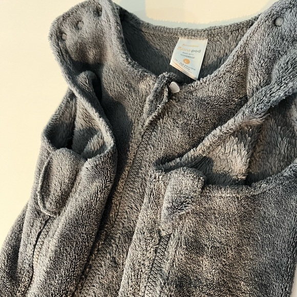 Winter sleep sack 18-24mo soft gray fleece shoulder snaps - Picture 3 of 3